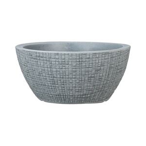 Scheurich Barceo Bowl 40, coupe à plantes/bac à fleurs, cylindrique, coloris: Stony Grey, fabriqué avec du plastique recyclé, pour l’extérieur