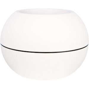 Pot en plastique boule effet granit 40 cm blanc Riviera