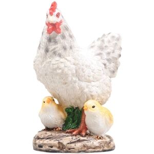 Poule avec poussins en résine 15 x 11 x 20