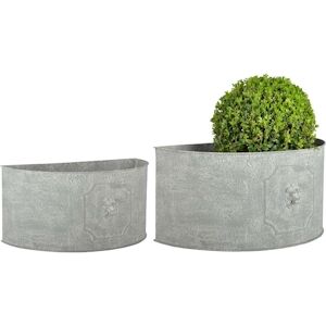 Pot de fleurs demi-rond Lion (Lot de 2) Esschert Design