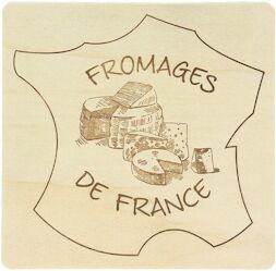 CREAPAK bosco plateau carré fromage de france bois peuplier 25x25 cm - carton de 20