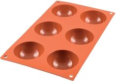 Silikomart Moule 6 demi sphères en - 48 cl Orange Rectangle Silicone