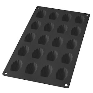 Moule 20 mini madeleines noir -  10 cl Rectangle Silicone Lékué 30x17.5 cm