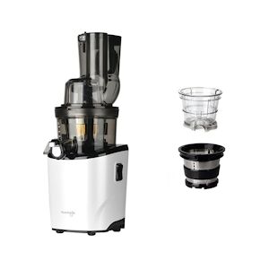 Kuvings - Extracteur de jus REVO830 + kit sorbet & smoothie - Double embouchure, Systeme de decoupe automatique - Blanc