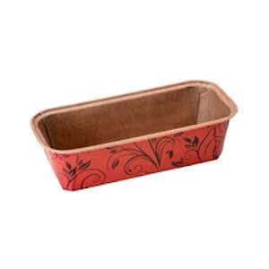 JORIDEAL Moule de cuisson rectangle rouge en papier biodégradable 190x85x55mm x100 JORIDEAL