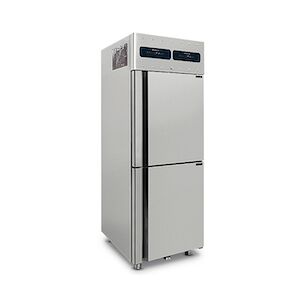 Virtus group Réfrigérateur 350+350 litres en inox à 2 températures GN 2/1, 2°/+8°C 0°/+5°C Virtus