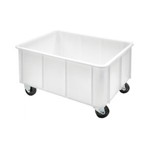 GILAC Bac renforcé grand volume empilable - 4 roues - 120 L - Blanc G120421