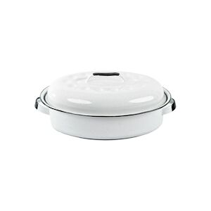 GRANITE WARE GRANITEWARE Cocotte Ovale Roaster Format moyen 4L Acier émaillé blanc Ultra-légère Ne se tâche pas, facile à nettoyer