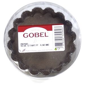 Gobel - Boîte de 12 tartelettes rondes cannelees Ø80 mm - antiadherent - fond fixe