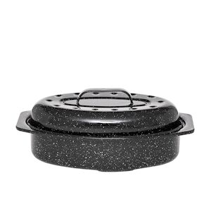 GRANITE WARE GRANITEWARE - Cocotte Roaster petit format ? Acier emaille ? Ovale ? 2,2L ? Ultra-legere - Cuisson doree et moelleuse