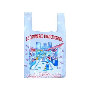 Sac commerce traditionnel PEBD blanc 50 x 30 x 14 cm x 500 Evenplast - 116170