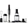 Philips Mixeur plongeant 800W ProMix - Fouet, Hachoir XL, Gourde nomade, Spiraliseur inclus - Noir et acier inoxydable - HR2657/90 -