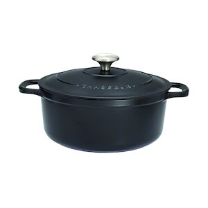 Le Chasseur Cocotte basse fonte émaillée ronde noir 32 cm 8 L Le Chasseur - 071103