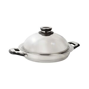 ECOVITAM – Poêle grill Inox 18/10 – Diamètre 24cm – Tous feux – Thermomètre intégré – Fabriqué en Italie