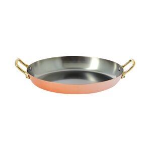 de Buyer Plat ovale avec 2 anses cuivre et inox H.7.5 x diam.36 cm de Buyer