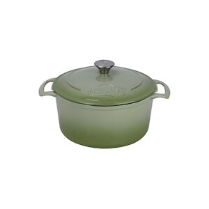 MENASTYL - Cocotte Colette Ronde 5l 25,5cm En Fonte Emaille Vert