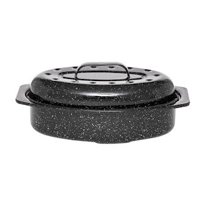 GRANITE WARE GRANITEWARE - Cocotte Roaster petit format ? Acier emaille ? Ovale ? 2,2L ? Ultra-legere - Cuisson doree et moelleuse