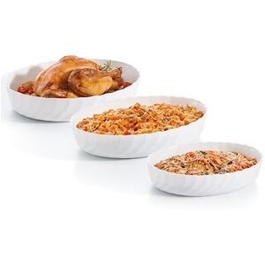 Lot de 3 plats de cuisson ovales Smart Cuisine Trianon - Luminarc - Resistant au four a 250°C - Empilables - 3 formats