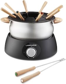 Lagrange fondue Classic avec 2 fourchettes supplémentaires bois clair 900W 349015