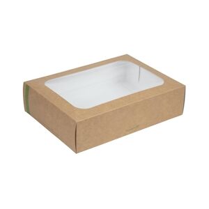 Vegware Boîtes Compostables Standards avec Plateau et Couvercle à Fenêtre x 50 Carton 225x310x82mm