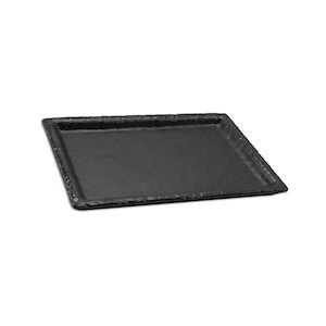 ADRIER - RCTP2418-MBK - Lot de 12 unités - Collection Terral - Grande assiette rectangulaire - (24,5 x 18 x 2,3 cm) - Noir mat - Mélamine