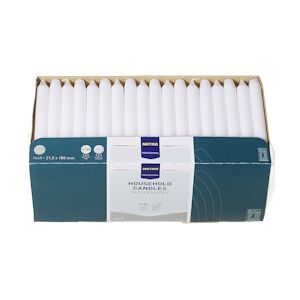 Metro Professional Bougies de table, en paraffine, Ø 2.15 x 18 cm, durée de combustion de 6 heures, couleur blanche, lot de 144