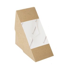 García de Pou 500 Unités - Boîtes Sandwich Avec Fenêtre Eco - Doble 'Thepack' 220 G/M2 12,4X12,4X7,5 Cm Naturel Carton Ondulé Nano-Micro - Garcia de Pou