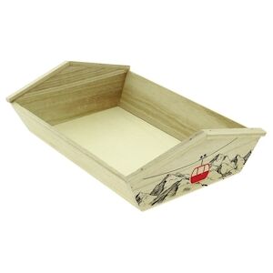 CREAPAK chalet corbeille bois naturel rectangle 34,5x23x5,5/9,5 cm - carton de 24