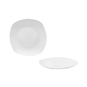 ART Lot de 24 Assiette Dessert Blanche Square 20cm Porcelaine Maitre Chef