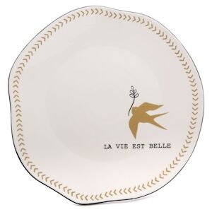 Assiette de presentation carpe diem x2 -  Decore Rond Gres Amadeus