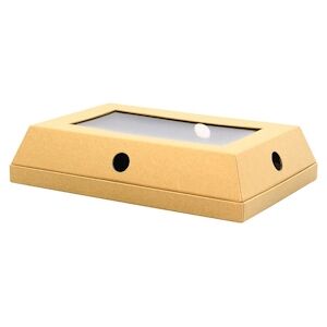 CREAPAK kraft cloche a fromage kraft naturel  avec fenetre pvc 30,5x5x20,5 cm - carton de 20