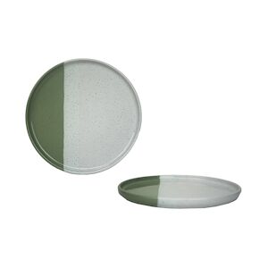 ART Lot de 24 Assiette Dessert Geo 21cm Vert Gres Maitre Chef