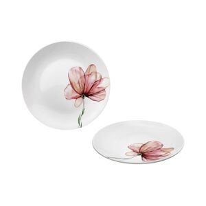 ART Lot de 24 Assiette Dessert Fleur 20.5cm Porcelaine Maitre Chef