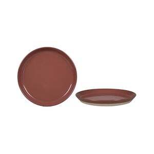 ART Lot de 24 Assiette Dessert Natural 20cm Terracotta Gres Maitre Chef