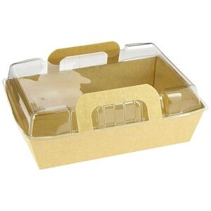 Firplast Panier Salade Carton Kraft Brun 170X112X50 + Couvercle (200+200)