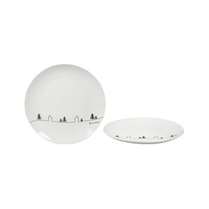 ART Lot de 24 Assiette Dessert Winter 20cm Porcelaine Maitre Chef