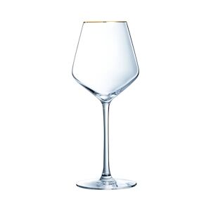 4 verres à pied 38 cl Ultime Bord Or - Cristal d'Arques - Publicité