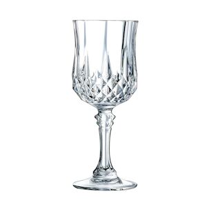 6 verres à pied 17cl Longchamp - Cristal d'Arques - Verre ultra transparent au design vintage - Publicité
