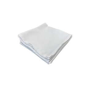 Lot de 4 serviettes de table satin 45x45, blanc, 50% coton/50% polyester