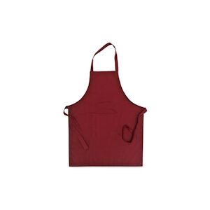 Tablier bavette avec poche, bordeaux, 65% polyester/35% coton