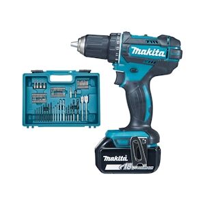 Makita Perceuse Visseuse 18v + 2 Batteries 3ah + Chargeur + Coffret Avec Accessoires Makita Ddf482rfx1