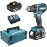 Perceuse Visseuse 18v + 2 Batteries Bl1850b + Chargeur Dc18rc + Makpac 2 Makita Ddf485rtj