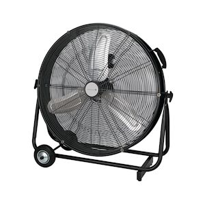 Tarrington House Ventilateur WM6120, métal / aluminium, 75 x 34.5 x 76.5 cm, pales de ventilateur : Ø 60 cm, 3 vitesses, 2 roues, 120 W, noir