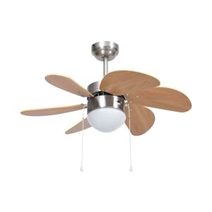 vidaXL Ventilateur de plafond avec lampe 76 cm Marron clair vidaXL