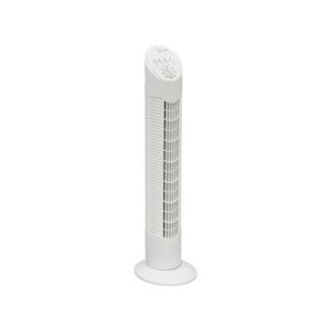 Bestron Ventilateur Colonne 75cm - Minuterie 120 Mn - 50w - Blanc - Debit Dair 26,25m3/min.- Vitesse De Lair 2,65m/sec