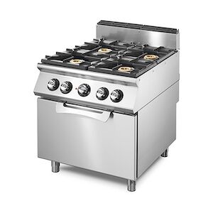 Virtus group Cuisinière gaz sur four gaz statique GN 2/1, 4 brûleurs Virtus VS7080CFG