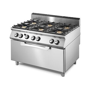 Virtus group Cuisinière gaz sur four gaz statique maxi, 6 brûleurs Virtus VS90120CFGG