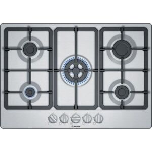 Plaque de Cuisson - Table a GAZ   - PGQ7B5B90 -   - 5 zone - 10800W - 75 cm - Acier Inox usage non-intensif BOSCH