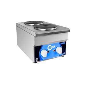 Cleiton® - Cuisinière électrique 2 brûleurs / Cuisinière professionnel pour la restauration à chauffe rapide