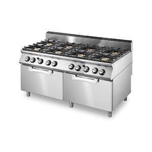 Virtus group Cuisinière gaz sur 2 fours gaz statiques GN 2/1, 8 brûleurs Virtus